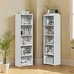 ZENY 5-Tier Shelf Bookcase, Freestanding Wood Storage Display Open Bookshelf for Home Office, White - Image 4