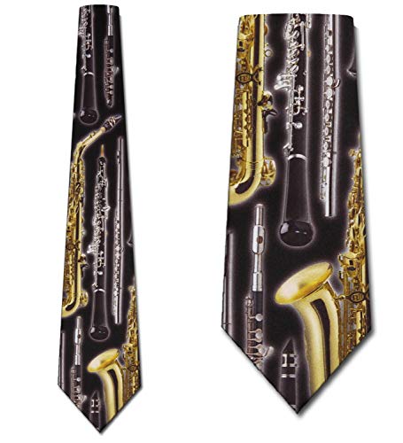 Three Rooker Woodwind Instruments Tie Mens Neckties #TOP1