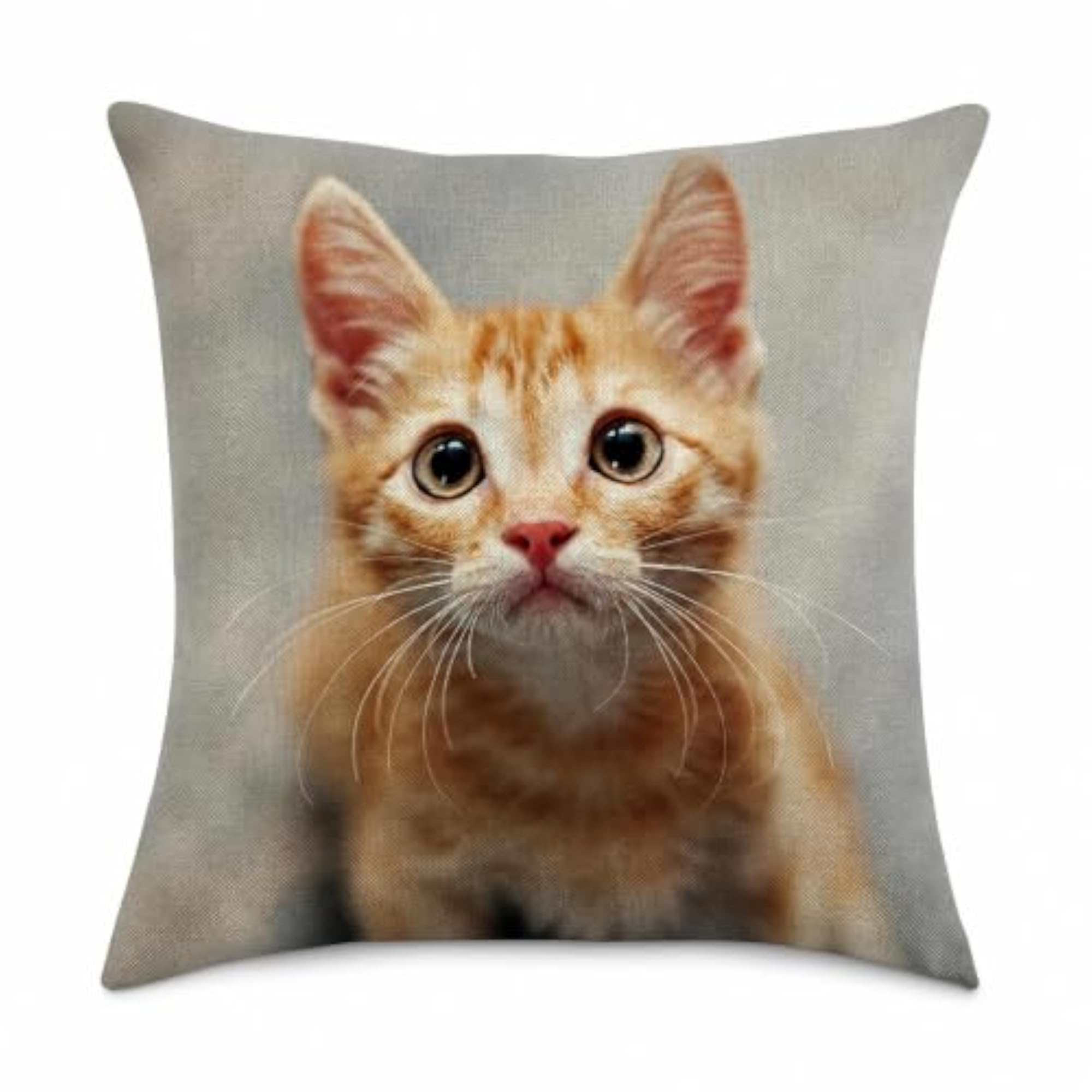 Minimalist Cat Linen Cushion Cover 45x45cm, Decorative