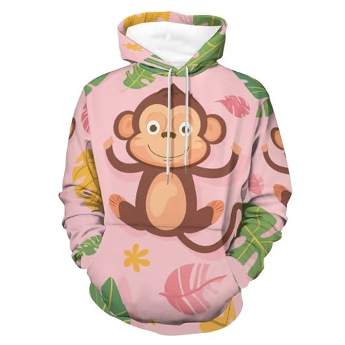 Hoodie singe de dessin animé sweat à capuche imprimé streetwear S