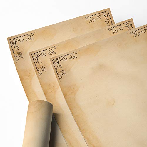 Image of alterEgo (Pack of 15) - A4 Letter Stationery Paper, Printed for Writing Poems, Letters and Lyrics (Papyrus) (with Complimentary Kraft Envelopes)