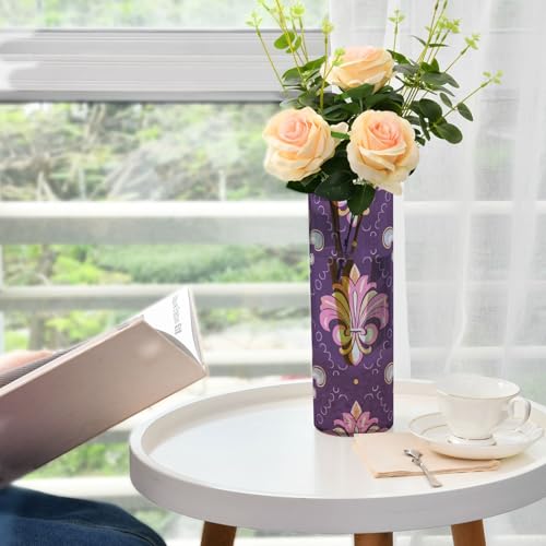 Vase cylindrique incassable 30x10cm esthétique et durable violet - 7
