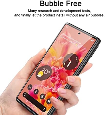 TAURI +  Designed for Google Pixel 6, 3 Pack Tempered Glass Screen Protector+3 Pack Camera Lens Protector, [9H Hardness] with Alignment Frame, [Case Friendly] Multiple Defense