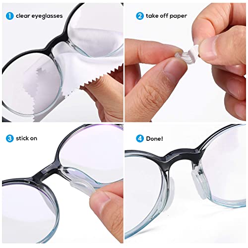SMARTTOP 2.8mm Eyeglasses Air Bag Stick on Silicone Nose Pads-Upgrade 10Pairs Eyeglasses Nose Pads for Plastic Frame-for Sunglasses Anti-Slip-Glasses Repair Kits for Man and Women-10PAIRS Crystal