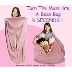 Stuffed Animal Bean Bag Storage Chair Cover for Kids Teens Adults (No Filler) Soft Washable Premium Corduroy Organizing Plush Toys Comfortable Organizer Keep Clutter with Premium Zipper Medium - Image 2