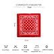 2 Stück Rote Bandanas, Damen Herren, 100% Baumwolle, Hochwertige Bandanas, Unisex-Schal, Krawatte, Stirnband, Haartuch, Paisley-Muster, Rot (55 x 55 cm)