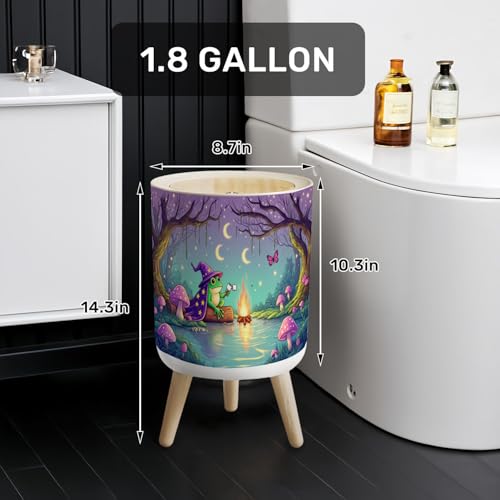 Caneca de basura plástica con tapa y patas 7L miniatura 2