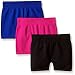 Pink House Little Girls' 3 Piece Seamless Short, Black/Neon Hot Fuchsia/Neon Blue, 4-6X