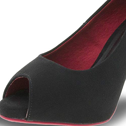 Peep Toe Feminino Salto Alto Beira Rio - 4180201 PRETO/CAMURÇA