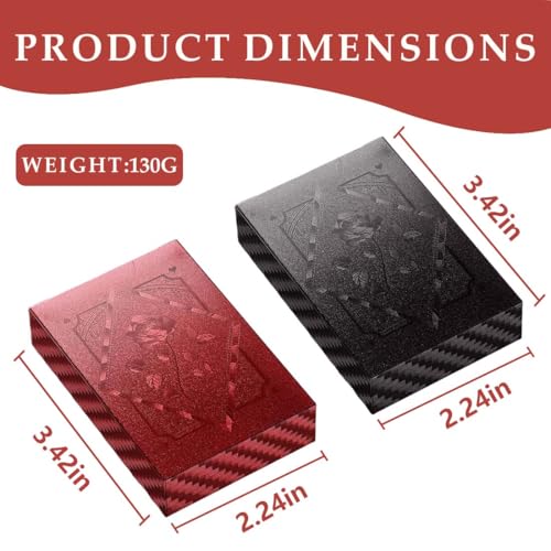 2 Paare Wasserfest Spielkarten, Rot und Schwarz, 55 Plastikspielkarten, Rose Poker, geeignet für Kartenspiele für Erwachsene wie Blackjack, Texas Hold'em, Bridge usw – Bild 3