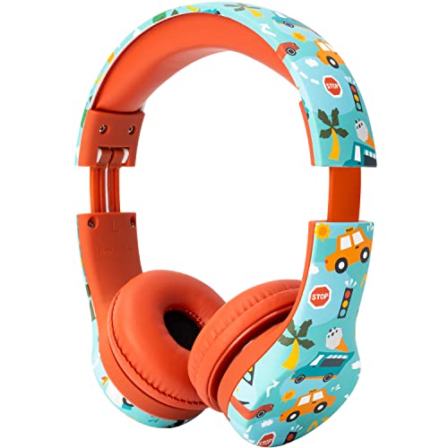Image of Snug Play+ Kids Headphones - Volume Limited 93dB for Safe Listening - Foldable, Durable Headphones for Toddlers, Boys & Girls - Tangle-Free Cord - Ideal for Travel, School, Tablets - Vroom