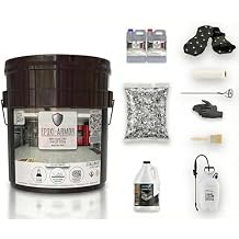 Epoxi-Armor 3 Gal Garage DIY Kit 100% Solids Epoxy Roller, Mixer, Brush, Gloves, 2lb Flakes, Counterattack Topcoat, Pump Sprayer, Spiked Shoes Garage, Basement 400 SQFT Coverage