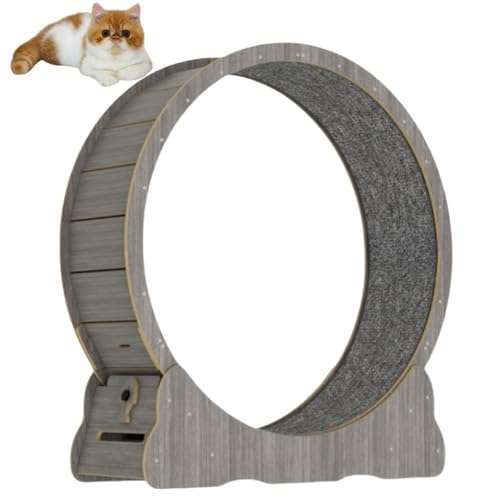 pisipe キャットホイール 猫の車輪 猫 ホイール 大型 猫 ホイール 猫 ルームランナー 猫 回し車 猫爪とぎ 自走式キャットウォーク ロック装置内蔵 TPE静音低ノイズローラー ルームランナー 交換可能 室内飼い猫の運動不足を改善 低騒音 組み立て