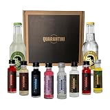 Quarantini Gin Tasting Set 8 x Mini Quarantinis & 2 x Thomas Henry Tonic Mischgetränke | Premium Gin 42% Vol. mit hochwertigen, fruchtigen Botanicals | Probierset inkl. Bitter Lemon, Tonic Water