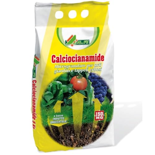 4Kg Di Concime Prato, Orto e Giardino - Calciocianamide Nitrata Microgranulare con 19,8% di Azoto - Fertilizzante PERFETTO per Preparazione Semina e Terreno