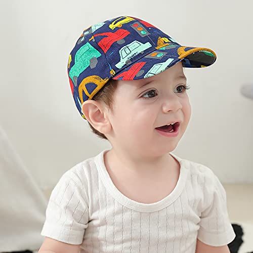 Jerague Baby Baseball Cap 0-6 Months Newborn Infant Toddler Sun Hats Cartoon Automobile Baseball Hat Adjustable For Boy Girl #TOP2