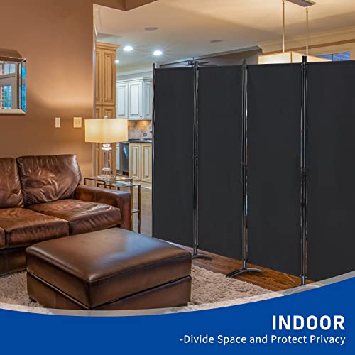 Outgava 4 Panel Portable Room Divider Folding Partition Privacy Screen 5.6 Ft Room Separator Freestanding Wall Divider For Office,Bedroom And Study (Black) #TOP2