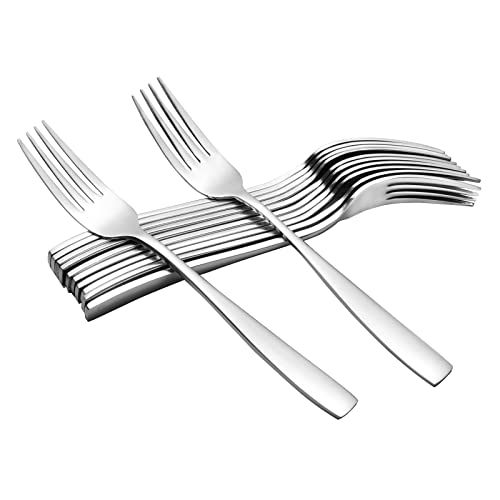 Annkky 12 Pieces Dinner Forks, Cutlery Table Forks Set, Stainless Steel Steak Forks, 20.5 cm