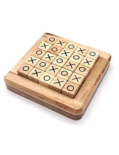 Wooden Board Games Tic Tac Toe in Pushing Me XO Fun Family Games to Play in Box Strategy Board Games for Families to Challenge Brain Games Kids and Adult with Classic Guest Room Decor