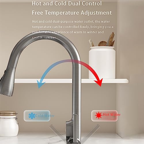Robinet d'évier de cuisine avec pulvérisateur pull down 3 modes - 2