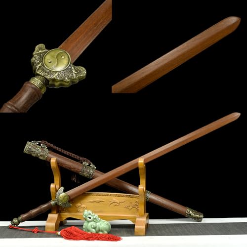 LQSMX sword Handgemachte Holz Lange Schwerter, Zweihändiges Schwert, einhändiges Schwert, Sammlung/Rollenspiel (B)