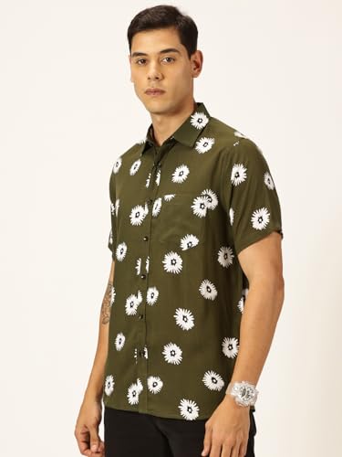 Image of Thomas Scott Men's | Printed | Half Sleeve | Regular Fit | Rayon-Blend | Single Pocket | Spread Collar | Casual Shirt
