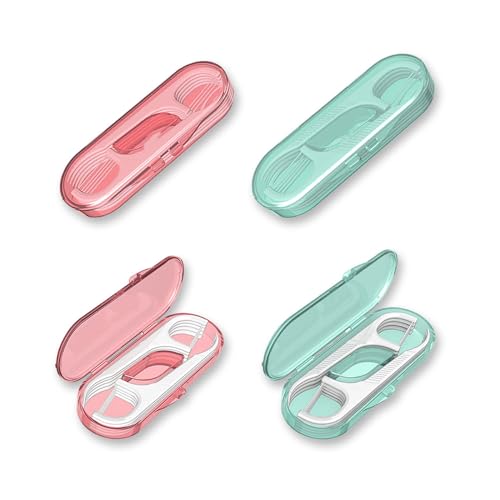 Aruato - Paquete de 4 dispensadores de hilo dental rellenables, soportes compactos para hilo dental, dispensadores de cuidado bucal de tamaño de viaje para higiene y comodidad