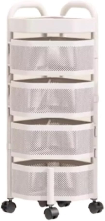 Corner Shelf Bookcase Rotatable Corner Shelf with Wheels Corner Storage Rack Carbon Steel Corner Shelves for Living Room Bathroom Kitchen Storage Unit for Living Room (White 5 Tier)