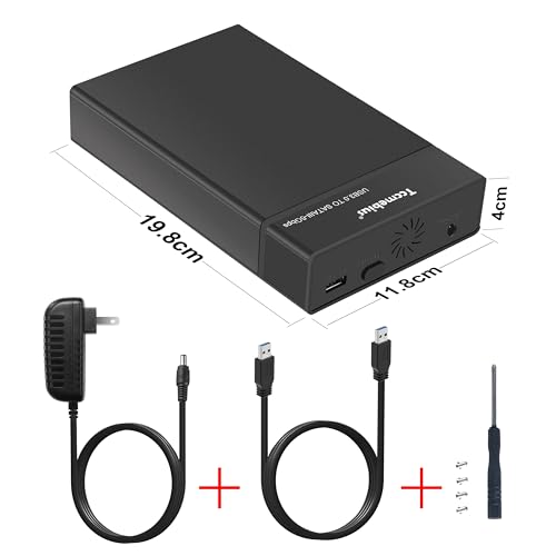 Caja externa USB 3.0 para disco duro SATA 2.5/3.5 hasta 20TB miniatura 7