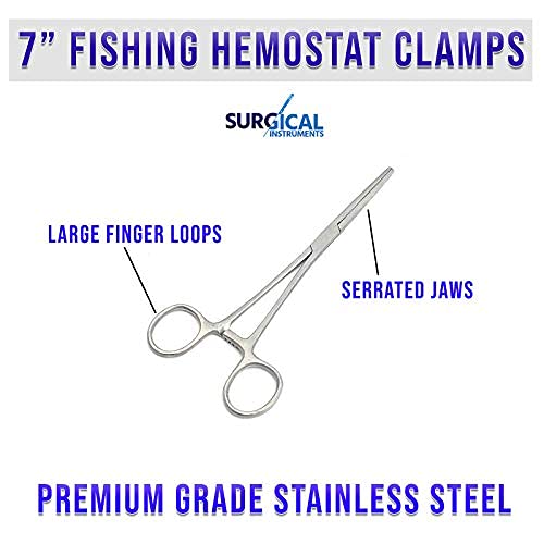 Surgical Online 7 in Straight Fishing Forceps, Stainless Steel, photo 2 of 8