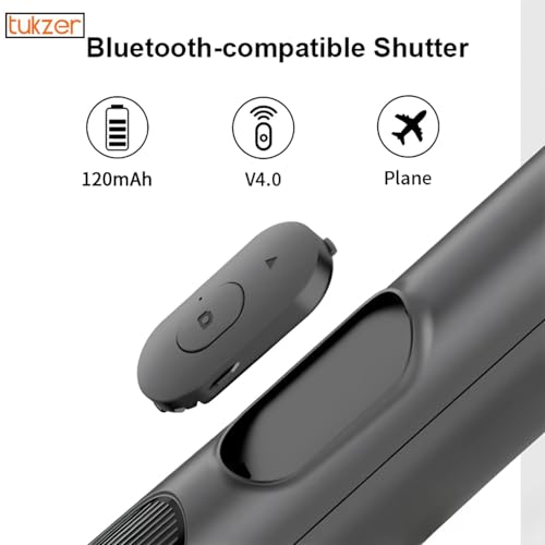 Image of Tukzer Long Multifunctional Selfie Stick with Tripod Stand & Bluetooth Wireless remote Aluminum 61 inch For Iphone, Samsung & all Mobile Phones, Vlogging, Live Stream,1 /4 inch Screw for DSLR Camera,Ring Light