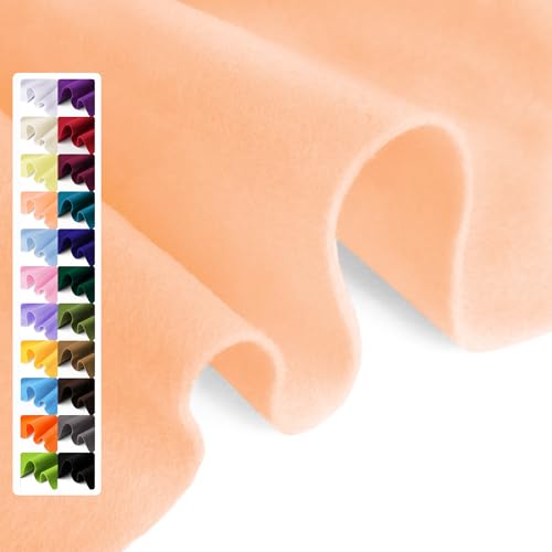 Image of Cream Blush Soft Felt Sheet, 18 inch x 36 inch, 1.6mm Thick Acrylic Felt Fabric | Premium Craft Felt for Sewing, DIY Projects, Embroidery, Decorations, Art, and School Projects