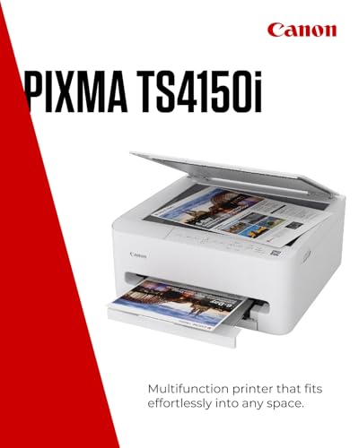 Canon PIXMA TS4150I - All-in-One Printer with Wi-Fi Connectivity | Wireless for Easy Printing From Your Smart Phone PIXMA Print Plan - White - Image 3