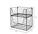 TIEYIPIN 2 Tier Metal Wire Storage Basket, Stackable Fruit Vegetable Food Baskets Cabinet Organizer Pantry Bin for Home Bathroom Kitchen Office Organization - Black