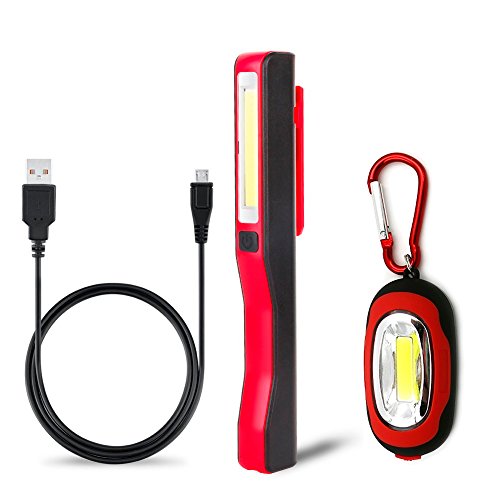 Oplaadbare werklamp, inspectielamp, 3 W, LED, COB, draagbaar, zaklamp en zaklamp, voor noodgevallen, werkplaats, auto