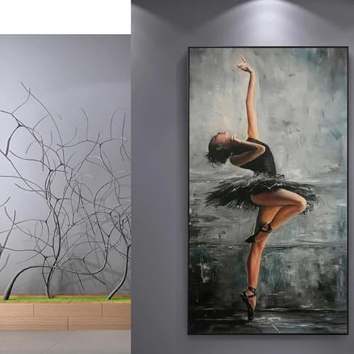 Peinture sur toile moderne ballerine abstraite sans cadre 50 x 100 cm