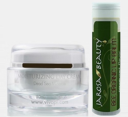 Vivo Per Lei Dead Sea Minerals Moisturizer Day Cream 1.7 fl.oz./50 mL With a Jarosa Bee Organic Lip Balm