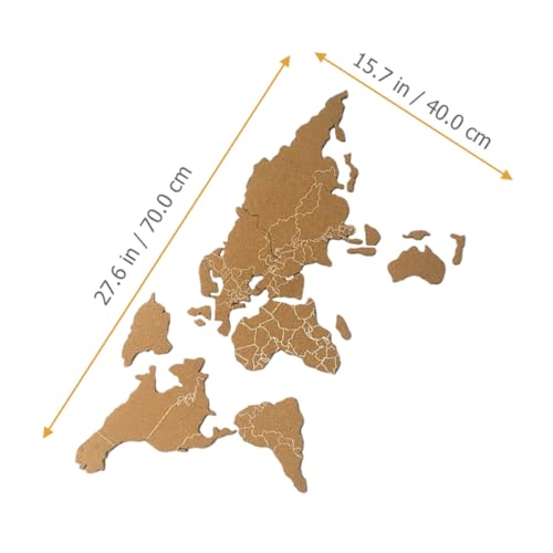 Panneau décoratif en liège carte monde marron pour ranger vos notes - 3