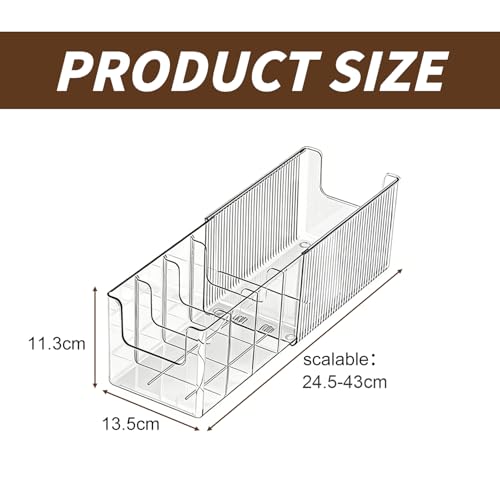 Miniatura 2 de Organizador Cinturones, Expandible Organizador De Cinturón E Acrílico Con 7 Compartimentos, Caja De Almacenamiento Para Cinturones Relojes Corbatas Y Accesorios, Divisorio Extraíble