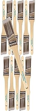Pro Grade Paint Brushes, 1 Inch Angle Paint Brush, Walls & Trim, 12 Pack