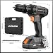 20V Cordless Drill Set, Electric Drill with 40Nm Torque, 2-Speed Variable Speed, 3/8" Keyless Metal Chuck, LED Light, 18+3 Clutch Settings, Battery & Carry Case Included (Gray)