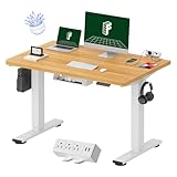 FLEXISPOT EN2 Whole-Piece Standing Desk with Clamp Power Strip, 48 x 30 Electric