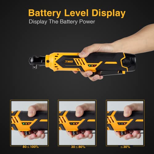 Meagle Cordless Electric Ratchet Wrench Set, 3/8" 40 Ft-Lbs 230 Rpm 12V Power Ratchet Tools Kit, 2-Pack 2.0Ah Li-Ion Battery 7 Sockets And 60-Min Fast Charge #TOP6