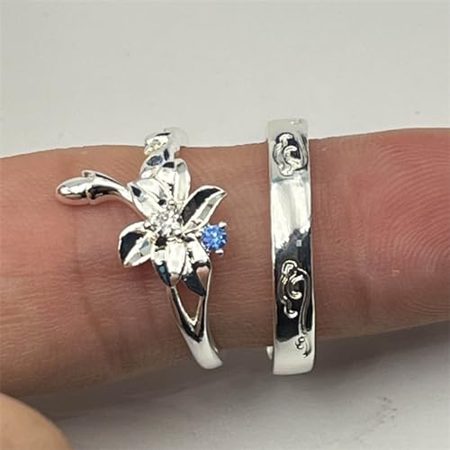 2 PCS Anime Couple Rings Adjustable Rings Anime Finger Rings Alloy Grandmaster Demonic Cultivation Set for Fans, Lan Wangji 13