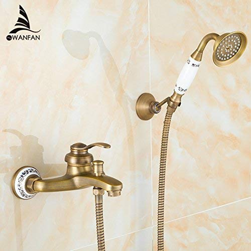 Robinet mitigeur de baignoire à poignée unique avec douche montage mural