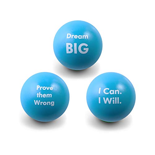 Pure Origins | Motivational Stress Balls | Hand Exercise|Gift 6-Pack |Fidget Accessory For Stress Relief, Special Needs, Concentration, Anxiety, Motivation, Adhd, Autism And Team Building (Scuba Blue) #TOP3