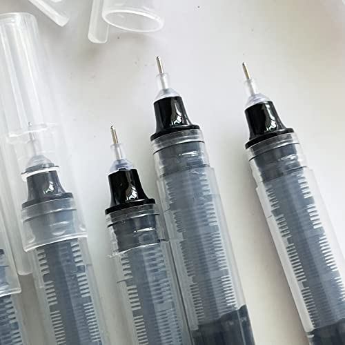 Pack 10 bolígrafos roller negro punta extra fina 0.5 mm miniatura 4