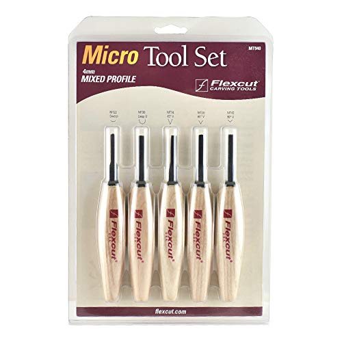 Flexcut Micro Mixed Profile 5pc Set 4mm Cover
