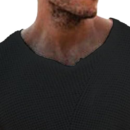 Men's Knitted Loose Fit Pullover Male Knit Patchwork Color Block Casual Sweater Ribbed Plain Crew Neck Sweater3