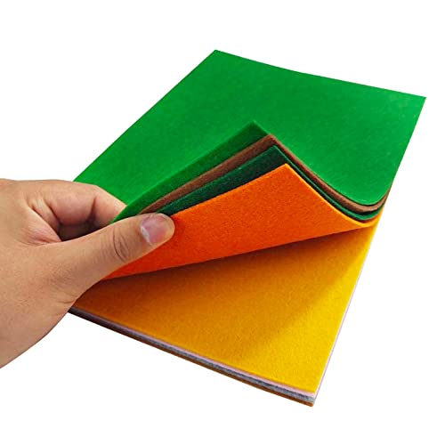 Image of Jtnohx Stiff Felt, 2mm Thick Felt Sheets for Crafts, 8 inchx12 inch Hard Felt Fabric Squares 8Pcs for DIY Projects (Yellow Brown Series)
